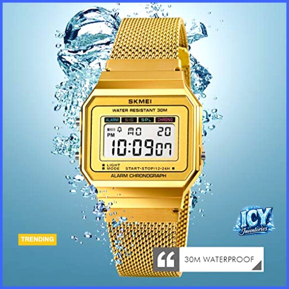 Stainless Steel Digital Multifunction Sports Watch Waterproof Quartz main image 5